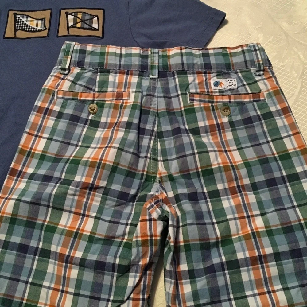 🦎Janie and jack gorgeous boys set size 4🦎 blue and green colors